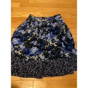 Adrianna Papell women’s blue pattern lined side zip business casual skirt sz 12
